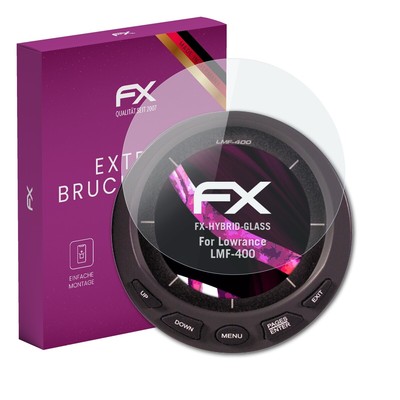 atFoliX Glasfolie für Lowrance LMF-400 Displayfolie 9H Schutzpanzer