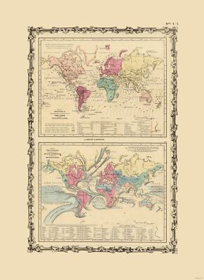 Historic Nautical Map - Ocean Currents River Systems - Johnson - 23 x 31.64