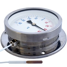 Thermometer Kapillar 4,5m K&uuml;hlraum K&uuml;hlzelle K&uuml;hlhaus -40 +40C 100mm Zifferblatt