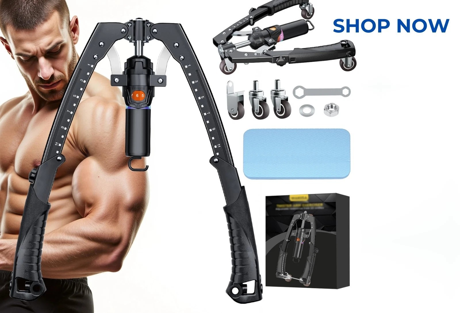 Twister Arm Trainer Hydraulic Power Chest Workout 3in1 Adjustable 22-440lbs