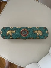 Antique Indian Incense Storage Box – Handcrafted Wooden Holder with Vintage Char