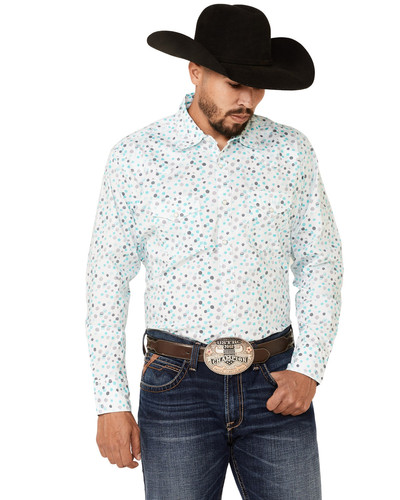 Wrangler 20X Men's Dot Geo Print Long Sleeve Snap Western Shirt - MJC316B