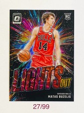2024-25 DONRUSS OPTIC 6 MATAS BUZELIS LIGHTS OUT RED GOLD SCOPE 28/99 BULLS