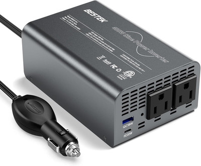 BESTEK Pure Sine Wave Power Inverter, 400W DC 12V to 110V AC Car Converter
