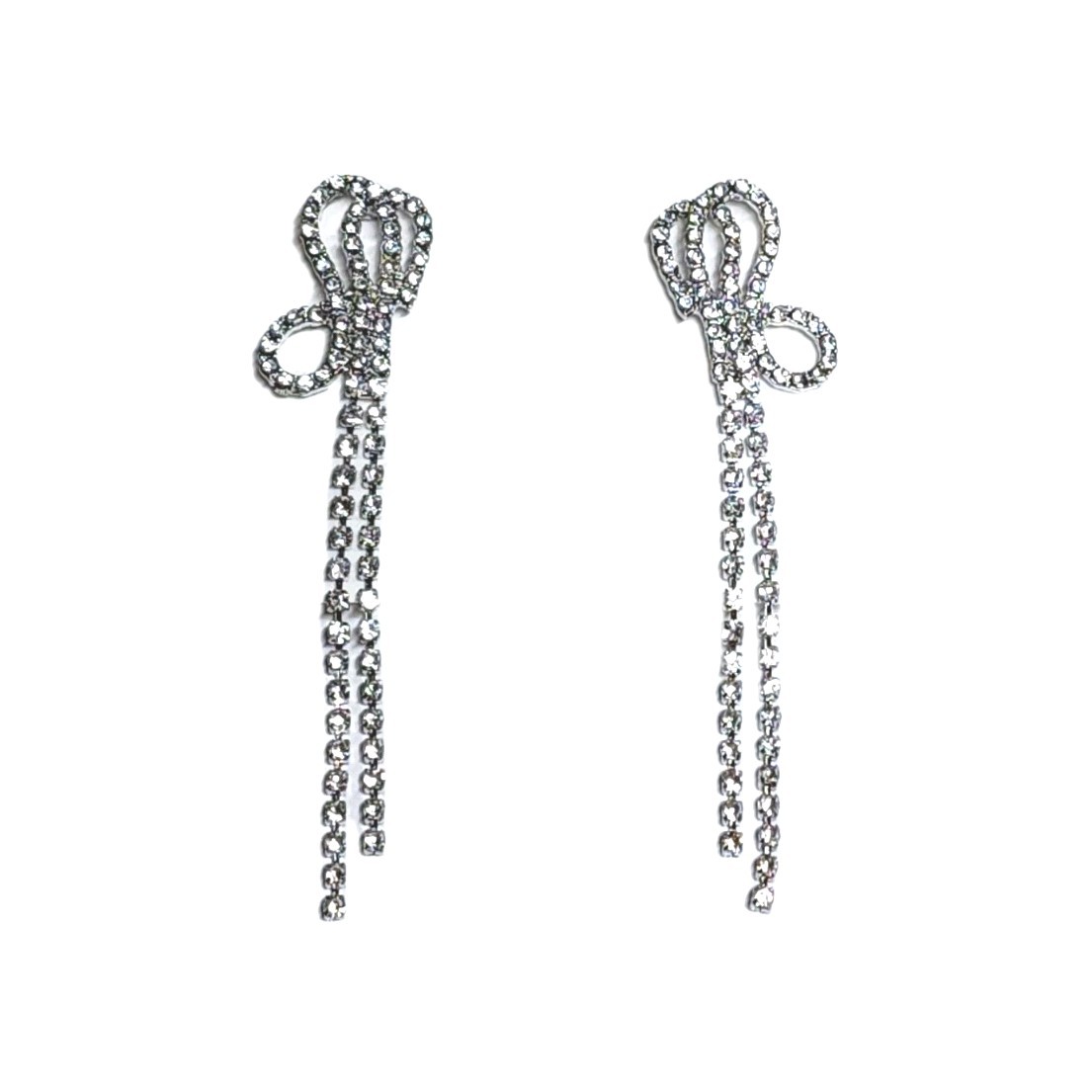 New Han-Kou Sterling Silver s925 Crystal Butterfly Dangle Drop Earrings Bling