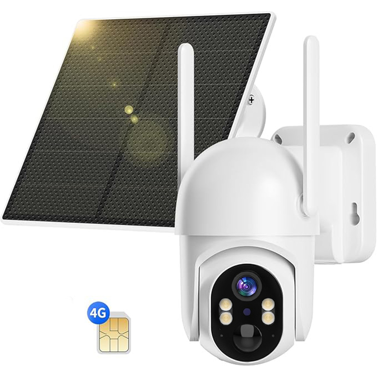 GMOX 4G LTE Cellular Solar Security Camera 360&deg; Live View 2.5K Outdoor Wireless