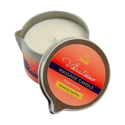 Bougie de massage Peach Grace 50 ml I parfumée à la pêche I détente I Matières - Photo 1/4