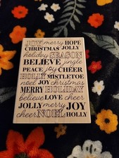 Recollections Merry Christmas Noel Joy Hope Jolly Believe Love Rubber Stamp NEW