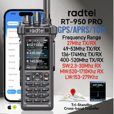RT-950 PRO Ham Radio TX GPS/APRS, 10W Walkie Talkie Long Range Handheld Two Way