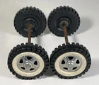 Vintage Tonka Set Of 4 Wheels Whitewall Tires Axle Assembly Parts Restore Custom