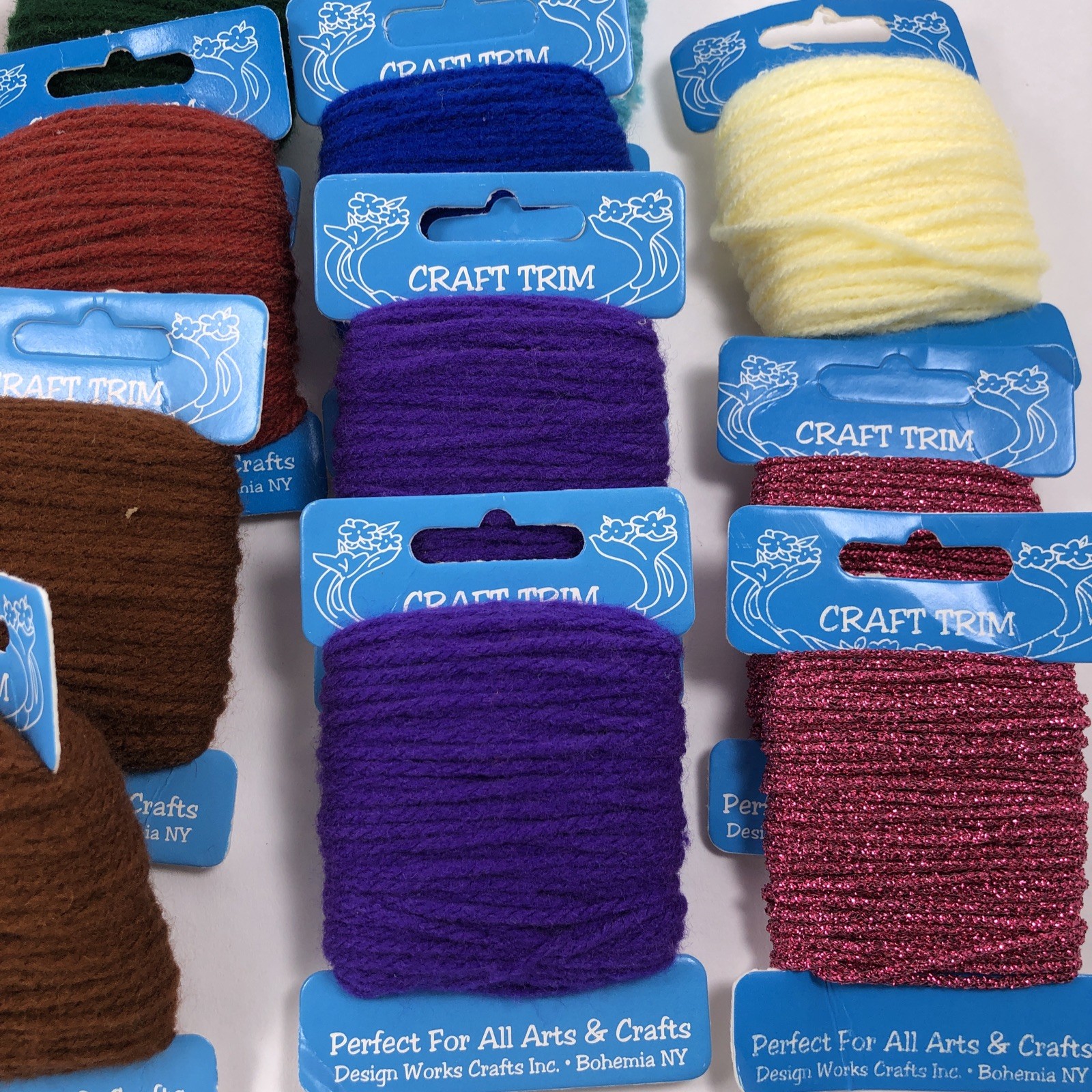 Design Works Craft Trim Yarn Lot Of 18 Each Is 20 Yards -NEW
