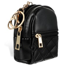 Mini Backpack Keychain, Portable PU Leather Zinc Alloy Small Tote Bag Key Cha...