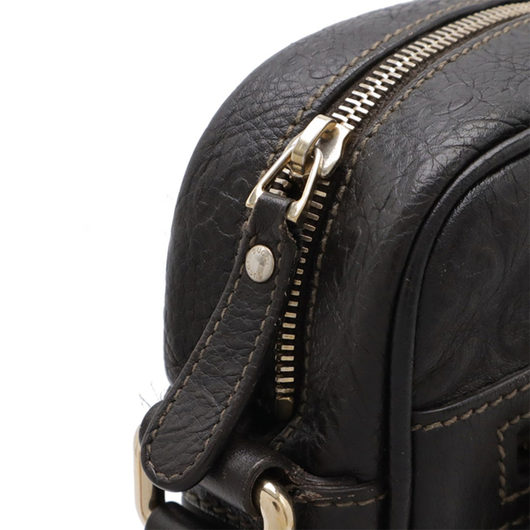 Gucci Guccisima Leather Shoulder Bag Dark Brown Gold Hardware Used, 25.5x28.5cm thumbnail 5