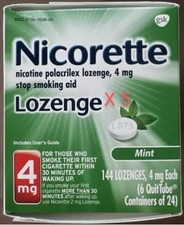 5 Boxes Nicorette Nicotine Stop Smoking Lozenges 4 Mg, Mint, 144 Count Lozenges