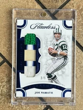 Joe Namath 2020 Panini Flawless Mastercraft Game Used Patch /5 Jets HOF