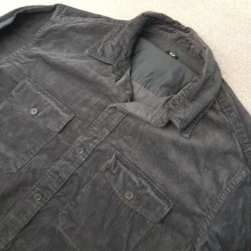 Uniqlo Mens Shirt XL Blue Corduroy Cord Worker Overshirt Jumbo Factory Chore - Picture 2 of 9