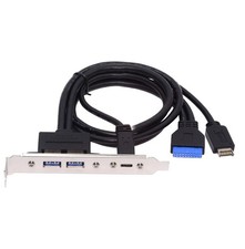 USB3.0 20Pin Type-E to 2 USB3.0 USBC Chassis Back Panel Port Extension Cable