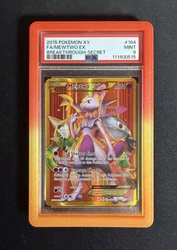 2015 POKEMON XY BREAKTHROUGH SECRET #164 FULL ART/MEWTWO EX PSA 9