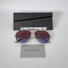 Christian Dior Society 3 57mm 14 145 Aviator Sunglasses Gold Blue Red Gradient