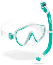 CRESSI TINETTO IGUANA DRY, KIDS SNORKELING COMBO - AUQA GREEN/WHITE