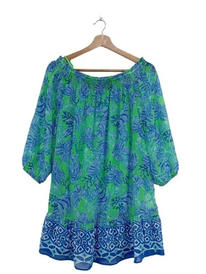 LILLY PULITZER Tunique-blouse Dames Blouse T EU 36 bleu-vert style décontracté - Photo 1/4