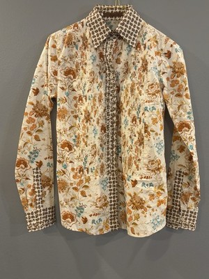 Etro Womens Shirt Size 40/Medium Boho Floral Paisley Italy Quiet Luxury Artsy