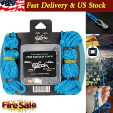 6 Hooks Rope with Roller Tensioner Lock Buckle Tie Down Rope Cargo Tightening JQ