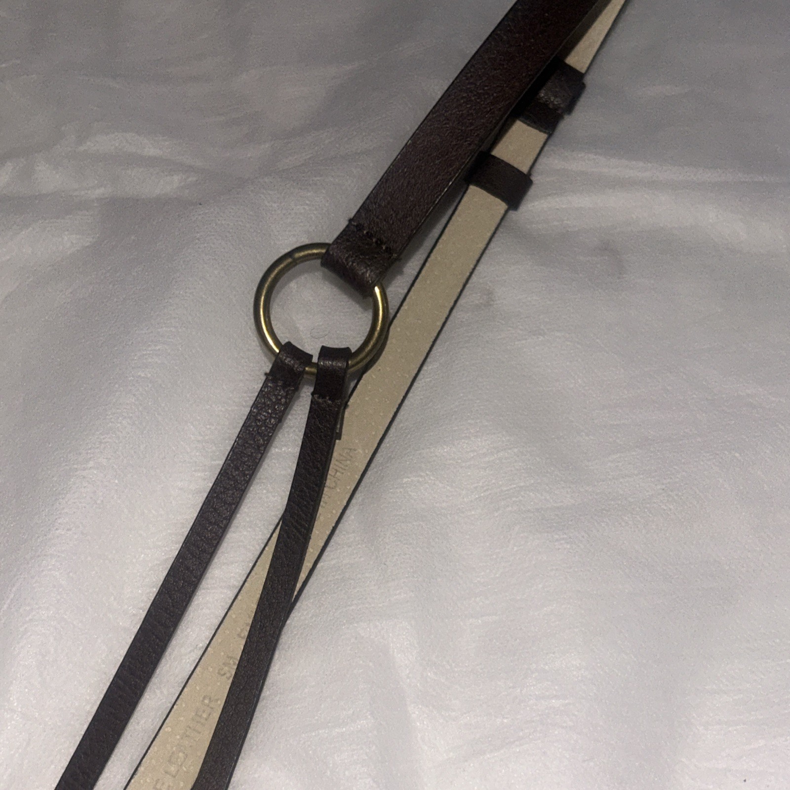 CHICOS Brown Leather Adjustable Back (Hook Belt) … - image 7