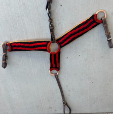 Collar pechuga caballo rojo y negro, silla Charro pechera para caballo, Tack