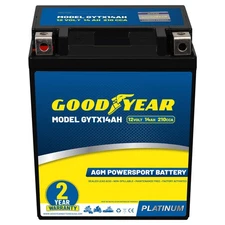 Goodyear GYTX14AH 12V 14AH 210CCA Rechargeable High-Performance SLA AGM Battery