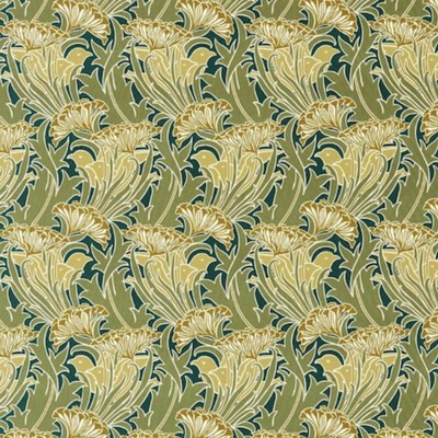 WILLIAM MORRIS VORHANGSTOFF 'LACEFLOWER' 3 METER PISTAZIE/LICHEN BAUMWOLLE