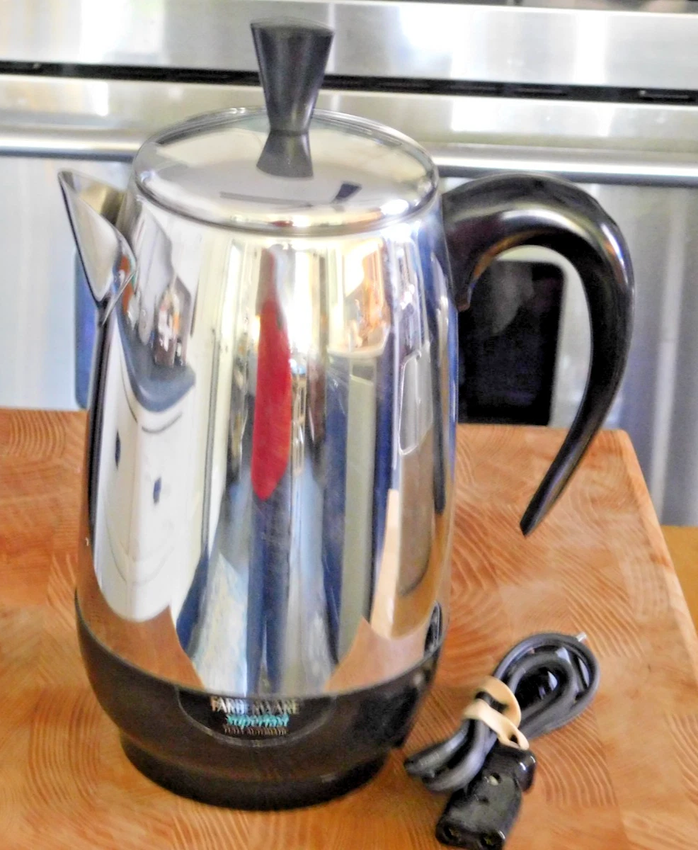 Farberware Elect Stainless Steel 8 Cup Coffee Percolator Superfast Auto FCP280