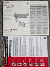 Sony Playstation 2 PS2 Console Instruction Manual w/ Insert