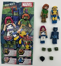 MiniMates 4 Piece Set Opened - Marvel Secret Invasion Skrulls Wolverine, Phoenix