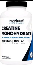 Nutricost Creatine Monohydrate 3,000mg, 180 Capsules (750mg Per Capsule)