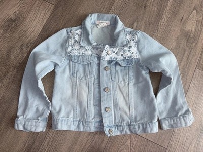 Soho Blue girls light blue denim jacket lace detail size 6 years kids