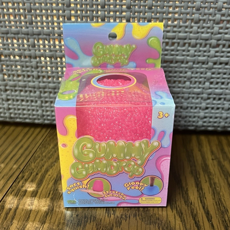Gummy Candy Drop Pink Soft Squeeze Ball Stress Reliever 3 in
