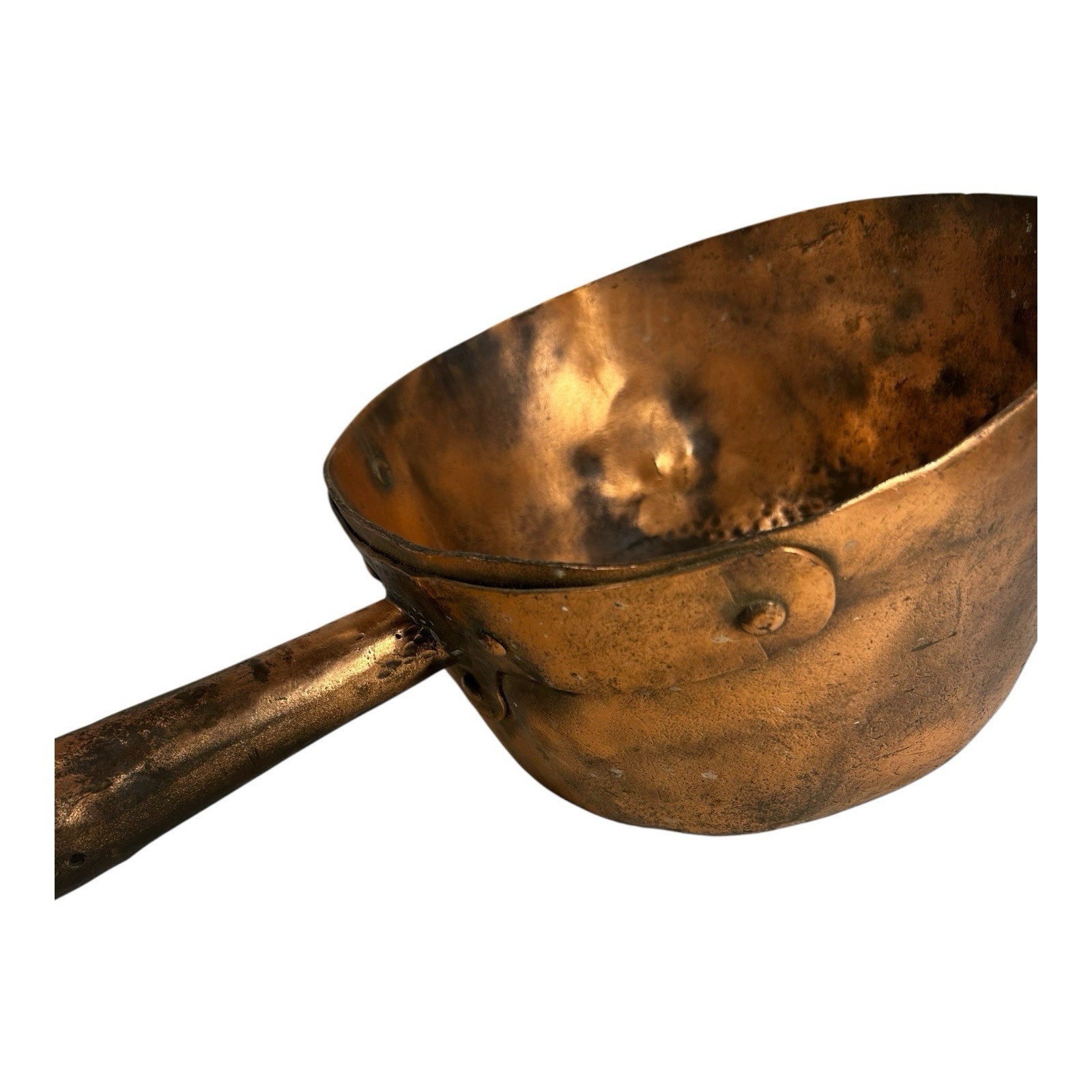 Antique Farmhouse Decorative Handled Copper Pot or Planter