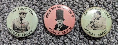 Rare Jackie Gleason Vintage Pins And Figure Collection - 10 Pins & 2 Figures
