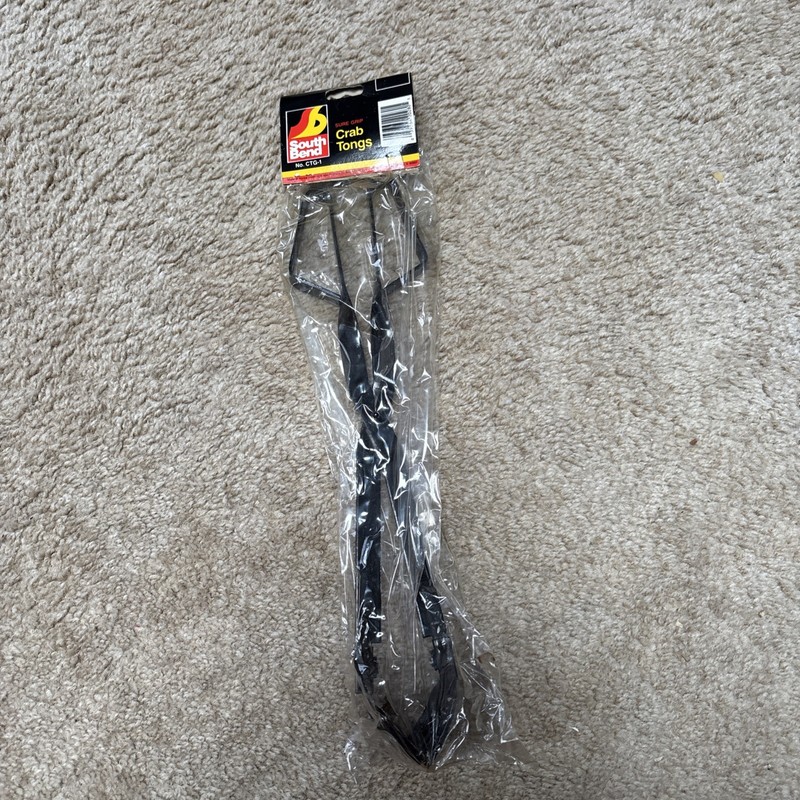 Vintage Crab Tongs In Package 15 1/2” Black Sure Grip South Bend