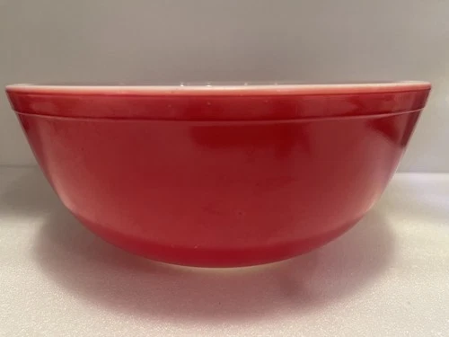 1945-1968 PYREX Primary Colors RED 4 Quart 10" Mixing BOWL #404