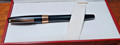 Sheaffer White Dot Electroplated 23kt Nib Black Fountain Pen MIB JB2B