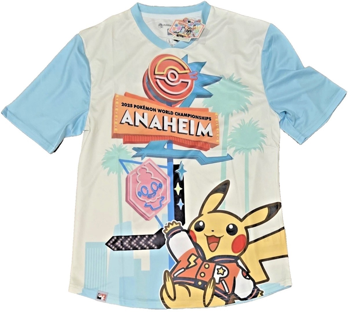IN HAND nwt POKEMON WORLD CHAMPIONSHIP 2025 large PIKACHU VARSITY