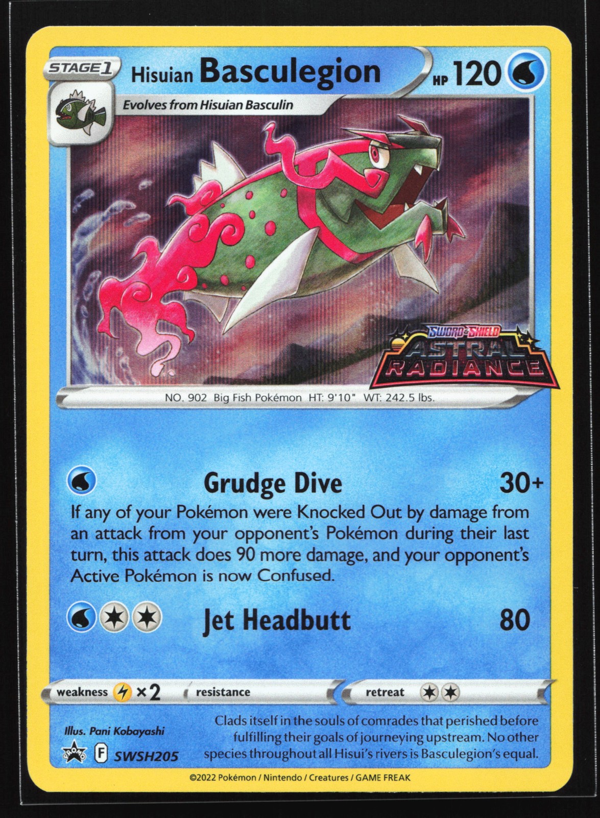 Hisuian Basculegion SWSH205 Astral Radiance Prerelease Black Star Promo Pokemon