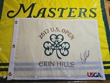 BROOKS KOEPKA 2017 U.S. OPEN ERIN HILLS SIGNED GOLF FLAG FIRST MAJOR HUGE AUTO 1