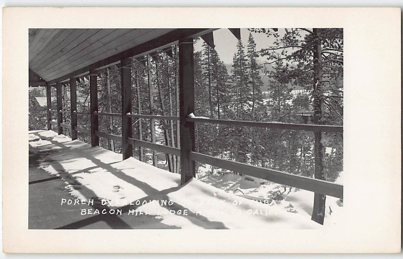 RPPC BEACON HILL LODGE Yuba River Donner Soda Springs CA 1940s Vintage Postcard