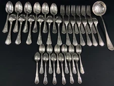 Ercuis 12 Large Spoons Forks Small Spoons Silver Plated