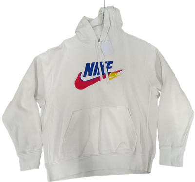 Nike Windbreaker Jacke Weiß mit buntem Logo Größe M Unisex Gebraucht Baumwolle
