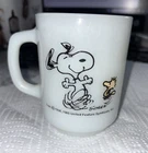 Vintage Anchor Hocking Snoopy Peanuts Milk Glass Mug At Times Life Is Pure Joy!