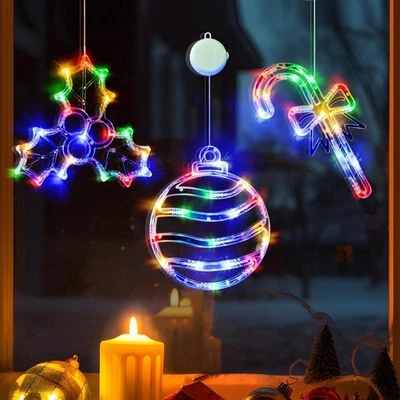 LOLSTAR Christmas Window Light Decorations, 3 Pack, Battery operated, Timer Function